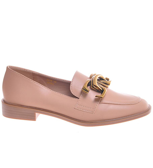 Półbuty oxfordy z ozdobą Khaki /A6-2 11601 T581/