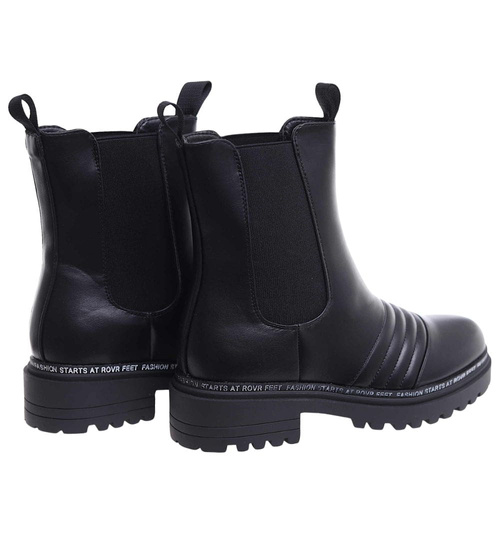 Czarne wysokie botki sztyblety na platformie /C1-1 18303 T3/