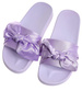 Fioletowe klapki damskie z kokardą /E6-34196 S096/