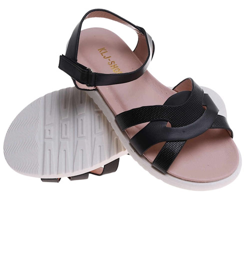 Czarne sandały dla dziewczynki /C5-2 17630 T296/