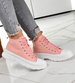 Damskie trampki sznurowane Różowe /E7-2 10266 S314/