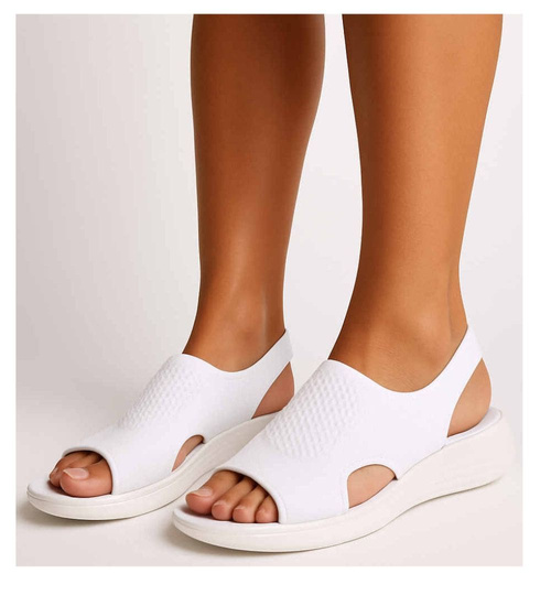Białe elastyczne sandały na platformie 2 gat OST497
