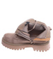 Sznurowane botki trapery na platformie Khaki /G5-2 18246 W437/