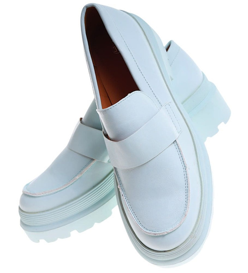 Błękitne półbuty na platformie ost526