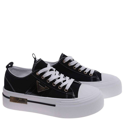 Czarne trampki na wysokiej platformie /B2-1 18788 W233/