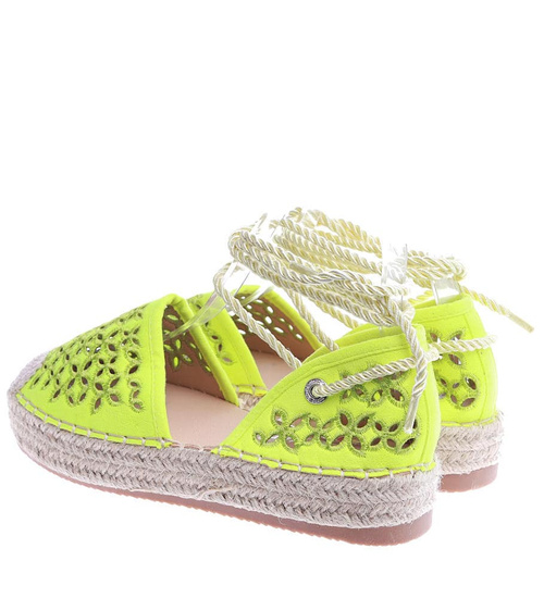 Fluorestencyjne sandały espadryle Green /A4-3 13893 T178/