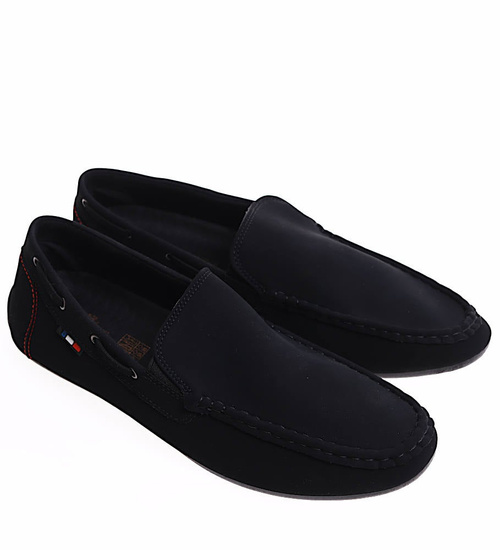 Czarne wsuwane półbuty mokasyny /B2-3 16628 S396/