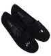 Czarne zamszowe czółenka na niskim koturnie /A2-2 18223 W233/