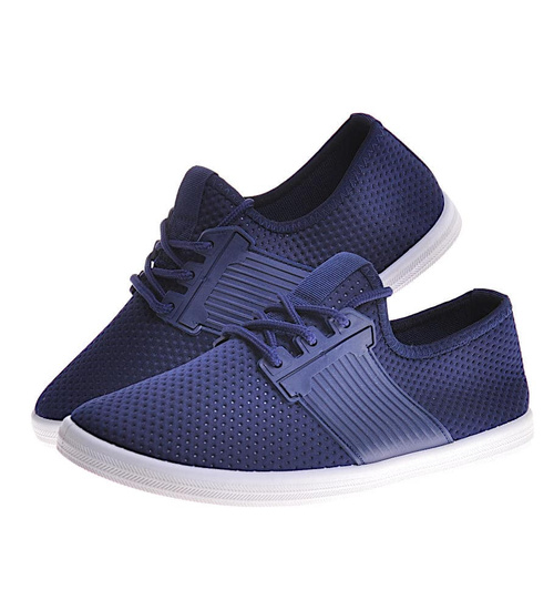 Wsuwane damskie buty sportowe GRANATOWE /A3-2 12368 T290/