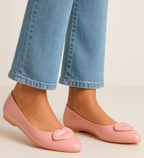 Różowe baleriny damskie /D1-2 8271 S099/