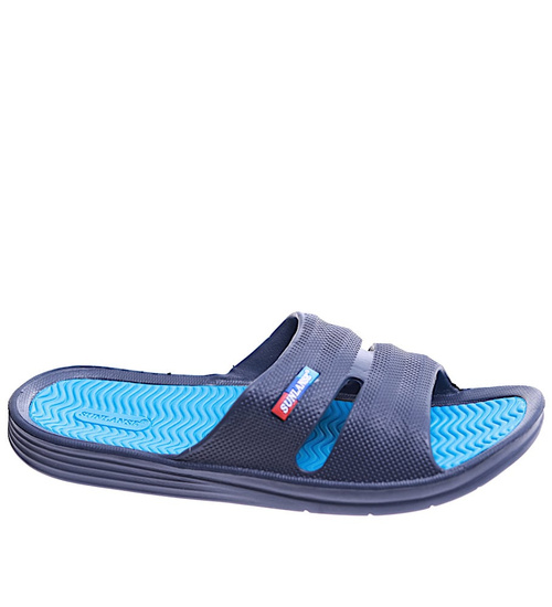 Plażowe wodoodporne granatowo niebieskie klapki męskie /G6-1 16572 T184/