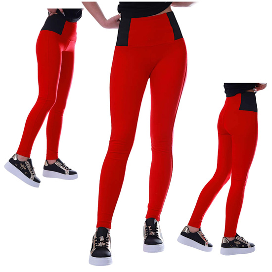 Czerwone legginsy damskie /H2 UB870 G8-6/
