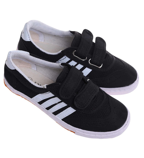 Czarne trampki halówki na rzepy /F8-1 +H2 18083 T186/