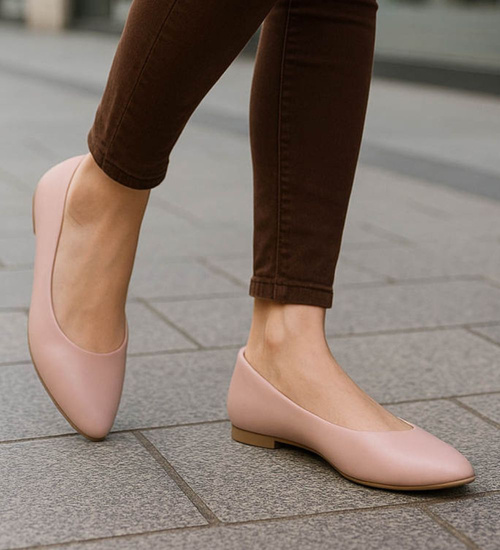 Cieliste baleriny damskie gładkie /J5-1 18626 W55/