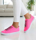 Sznurowane damskie trampki różowe /G1-2 11589 T112/