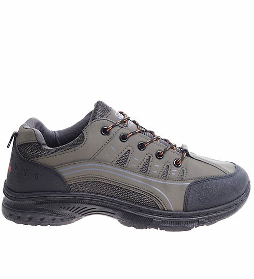 Sznurowane męskie buty trekkingowe Zielone /D2-1 10394 S393/
