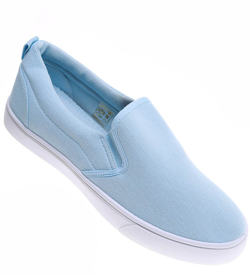 Błękitne męskie trampki slip on /B6-2 16517 T189/