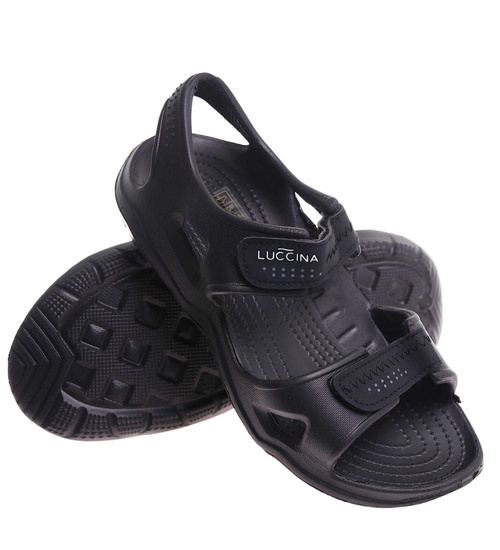 Wodoodporne sandały męskie na plażę Czarne /D8--1 17823 T039/