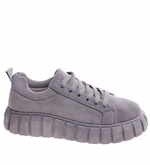 Szare trampki creepersy na platformie /C5-3 16658 S230/