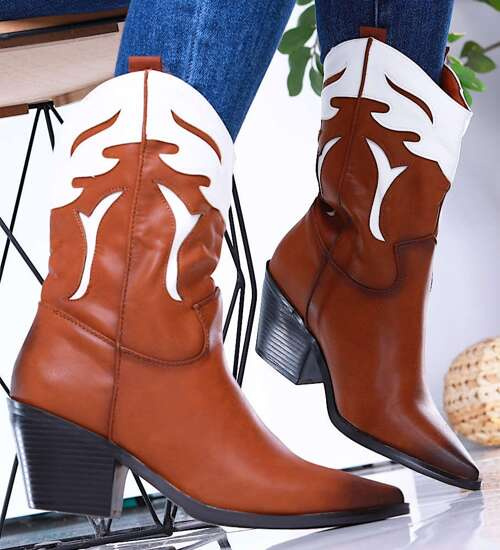 Karmelowe botki kowbojki Seastar /B1-1 15366 T197/ Karmelowe botki kowbojki Seastar /B1-1 15366 T197/