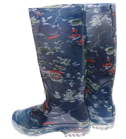 Granatowe wysokie kalosze damskie gumowce /B3-1 16973 T285/