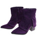 Fioletowe botki damskie na obcasie słupku /G2-2 18218 W234/