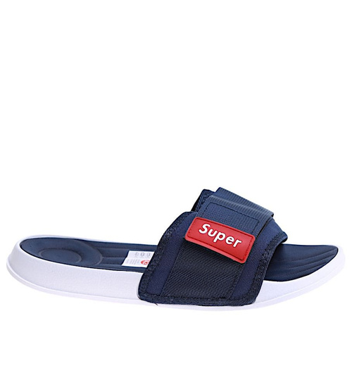 Basenowe klapki męskie granatowe /A9-1 16087 G098/