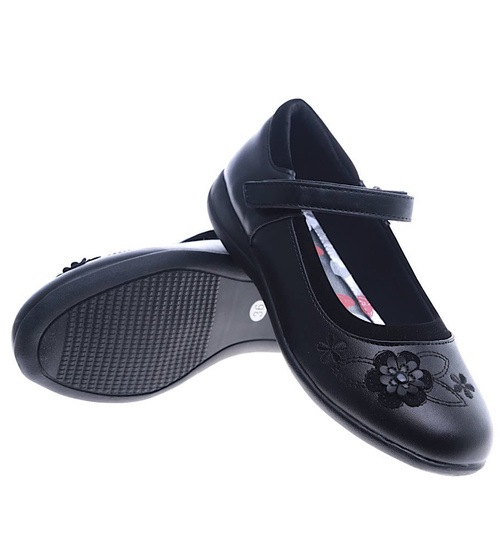 Czarne dziewczęce balerinki z paseczkiem /F1-2 13995 S190/