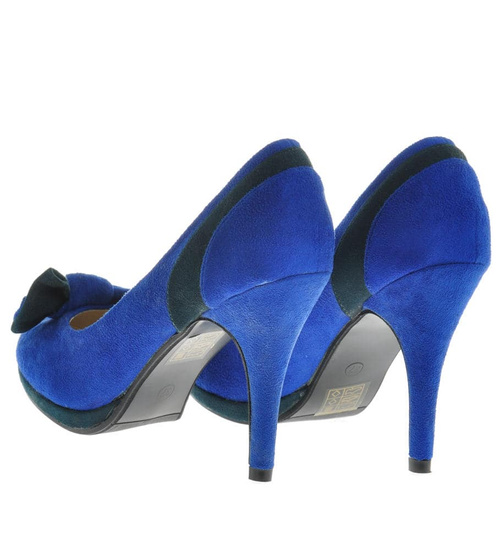 Czółenka damskie na szpilce Granatowe /G2-3 10211 S039/