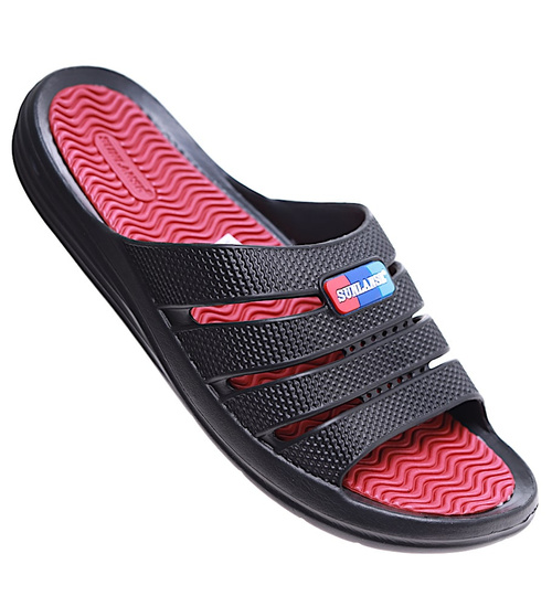 Plażowe wodoodporne czarne klapki męskie /A2-1 16533 T125/