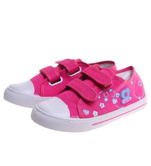 Dziewczęce różowe tenisówki na rzepy /F10-2 18037 T186/
