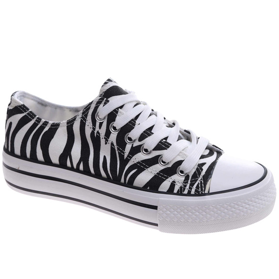 Trampki damskie na platformie Zebra /A8-3 17465 G230/