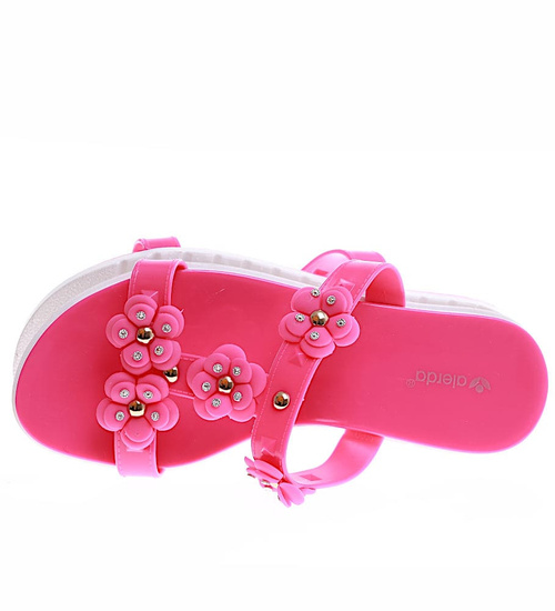 Wodoodporne basenowo plażowe klapki damskie Fuksja /C5-1 16299 S085/