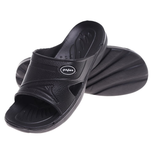 Czarne klapki męskie wodoodporne na basen /D3-1 13263 T192/