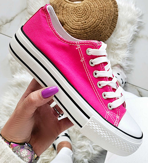 Fuksjowe trampki damskie na platformie /D7-3 17463 G230/