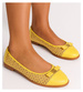 Przewiewne damskie baleriny Żółte /F10-2 10265 S098/