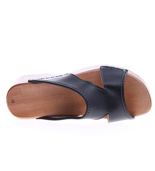Drewniaki chodaki trepy klapki Czarne /A2-1 Ae638 S433/