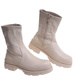 Beżowe zimowe botki workery na platformie /F9-2 18528 T288/