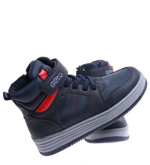 Ocieplane granatowe buty chłopięce / G13-2 15313 T560/