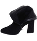 Czarne botki na obcasie słupku /E9-1 18260 W420/