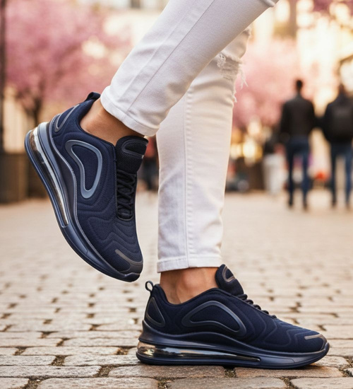 Granatowe sznurowane buty sportowe /G2-1 17959 W388/