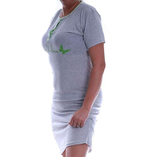 Szara koszula nocna z motylkiem Size Plus /H2-K45 P55 202/