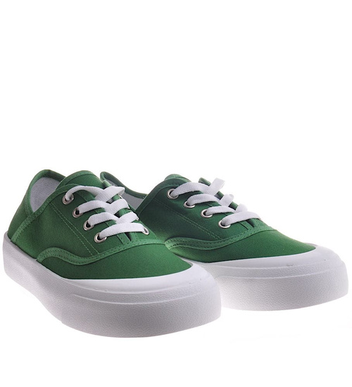 Zielone wiązane trampki na platformie /D2-2 12255 S292/