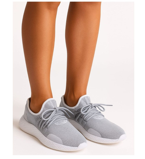 Wsuwane damskie buty sportowe Szare /D6-3 10120 S197/