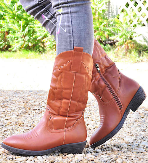 Klasyczne brązowe kozaki z ociepleniem /A8-2 12572 T393/ Klasyczne brązowe kozaki z ociepleniem /A8-2 12572 T393/