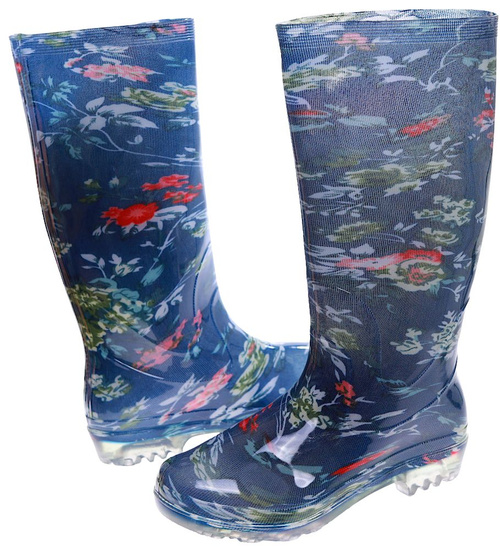 Granatowe wysokie kalosze damskie gumowce /B3-1 16973 T285/