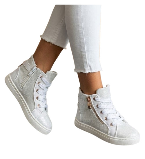 Dziewczęce trampki z wysoką cholewką /G5-3 1509  T110/