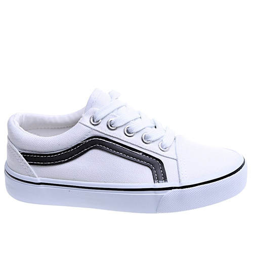 Białe dziecięce tenisówki sznurowane /B8-2 15569 T288/