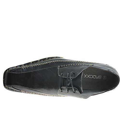 Półbuty męskie pantofle sznurowane CZARNE / A8-2 9781 S097/