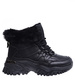 Czarne ocieplane trampki sneakersy na koturnie B5-3 15228 T498